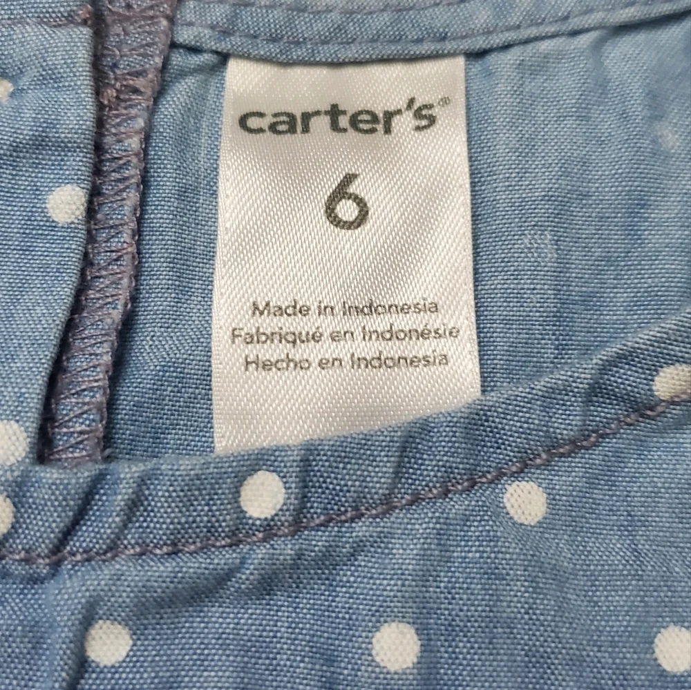 Carter's Denim & polka dot Dress Top Size 6